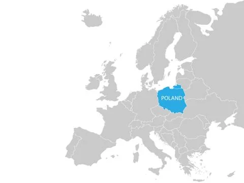 Poland on Europe map vector. Vector illustration. Stock Illustration