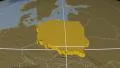 Poland extruded. Bumps. Graticule. 4k or 4k+ Resolution