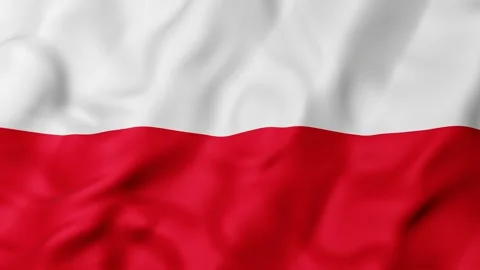 Poland flag 3d animation waves softly in the breeze Stock Footage 340249186