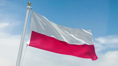 Poland flag in 4k Stock Footage 62440879