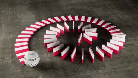 Poland Flag - Affected by Inflation Stock Footage 321602093