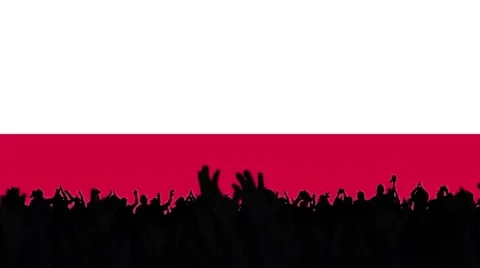 Poland flag background with people Stock Footage 62859099