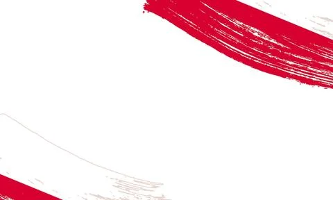 Poland Flag with Brush Stroke Effect, Grunge brush stroke. Watercolor paint.. Stock Illustration