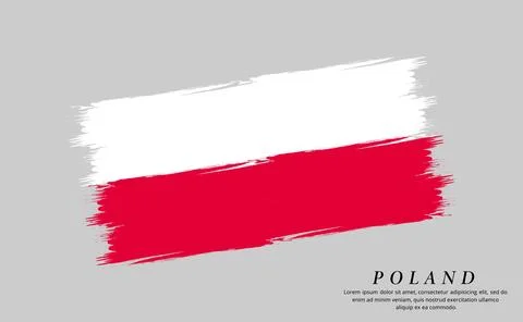 Poland flag brush vector background. Grunge style country flag of Poland br.. Stock Illustration