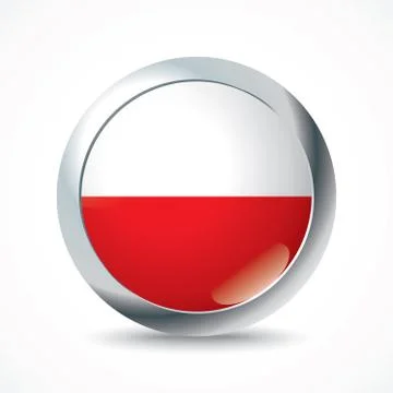 Poland flag button Stock Illustration