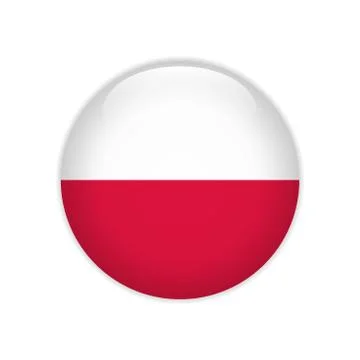 Poland  flag on button Stock Illustration