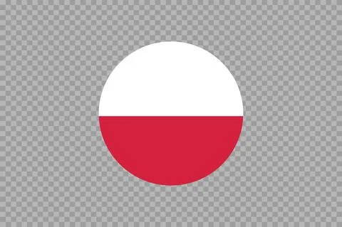 Poland flag in circle shape isolated  on png or transparent  background,Symbo Stock Illustration
