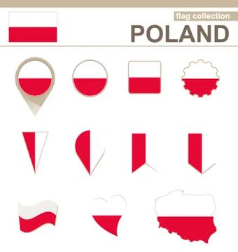 Poland Flag Collection Stock Illustration