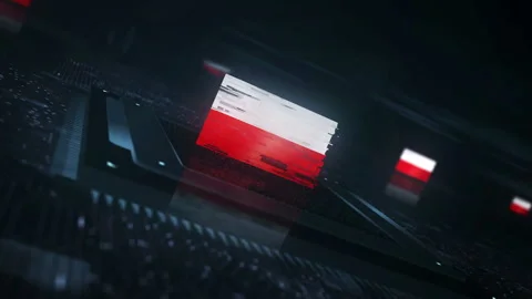 Poland flag on computer cpu Stock Footage 312596554