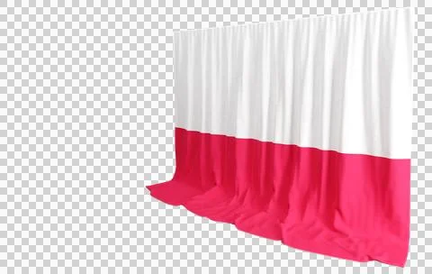 Poland Flag Curtain in 3D Rendering called Flag of Poland Illustrazione stock