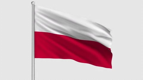 Poland Flag Stock Footage 208867394