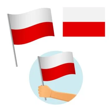 Poland flag in hand Stock Illustration