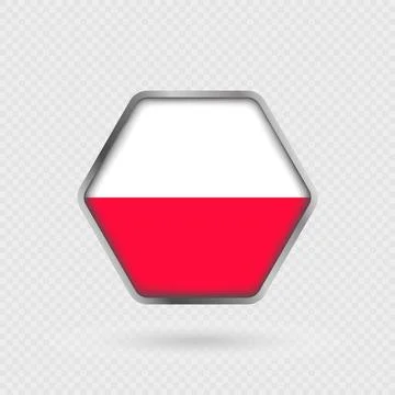 Poland flag in a hexagon frame. Stock Illustration