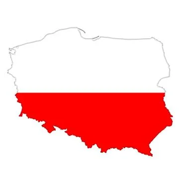 Poland flag icon map Stock-Illustration