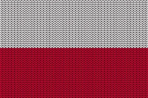 Poland flag in knitting pattern Illustrazione stock