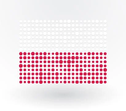 Poland flag made up of dots Stock Illustration