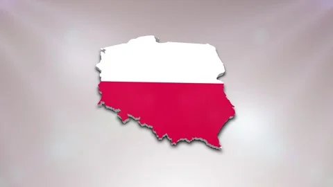 Poland Flag on Map Stock Footage 277947326