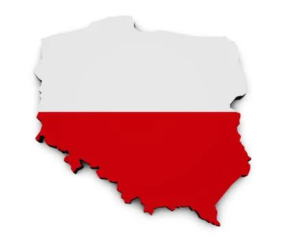 Poland Flag Map Stock Illustration