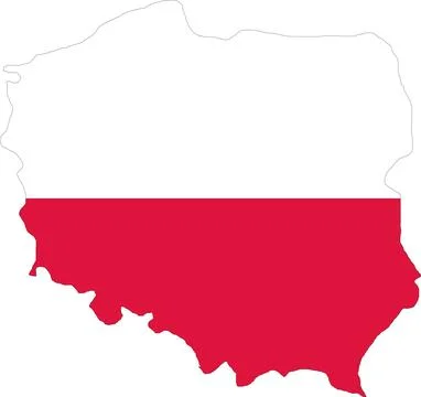 Poland Flag in Map, Poland Map with Flag, Map of Poland, Map with Flag, Nat.. Illustrazione stock