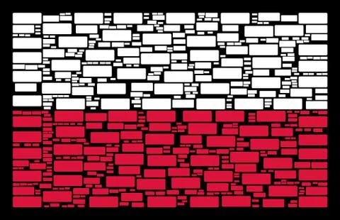Poland Flag Pattern of Building Brick Icons Illustrazione stock