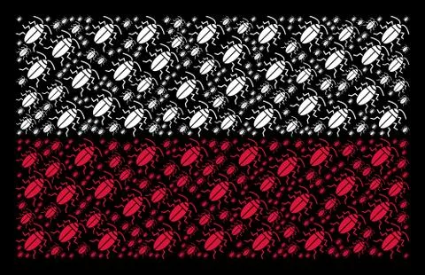 Poland Flag Pattern of Cockroach Icons イラスト素材