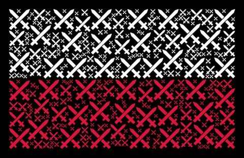 Poland Flag Pattern of Crossing Swords Items Stock Illustration