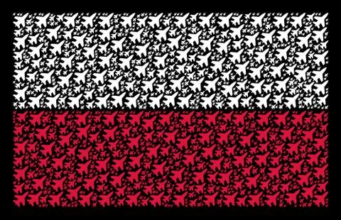 Poland Flag Pattern of Jet Fighter Items Illustrazione stock