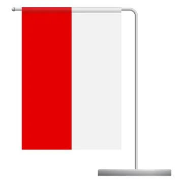 Poland flag on pole icon Stock Illustration