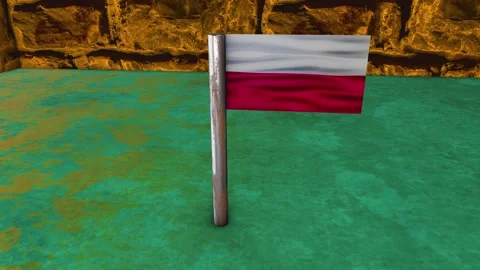 Poland Flag Post - Orbiting Shot Stock Footage 270539569