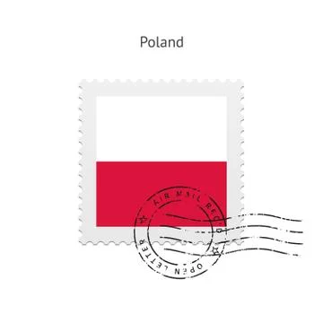Poland Flag Postage Stamp. Иллюстрация