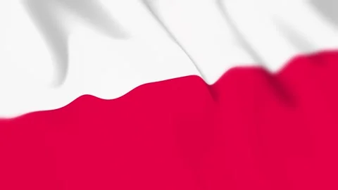 Poland Flag Seamless Loop 4k 60fps on Sky Background Stock Footage 340343796