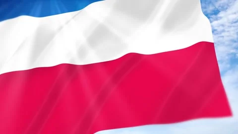 Poland Flag Seamless Loop 4k 60fps on Sky Background Stock Footage 341676412