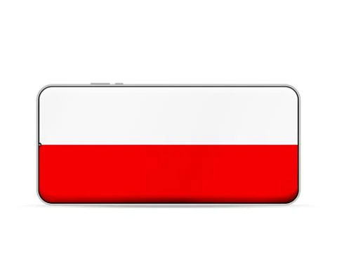 Poland flag on smartphone screen Stock Illustration