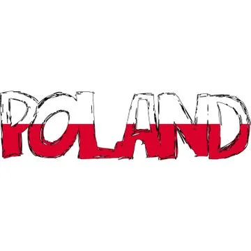 Poland flag text Stock Illustration