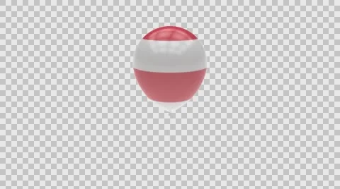 Poland flag textured balloon rotating Alpha Video stock 61529591
