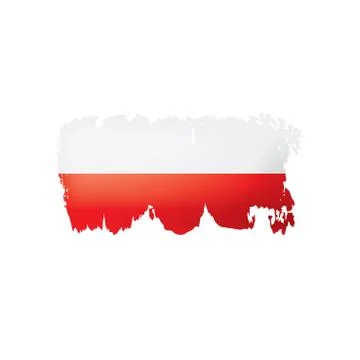 Poland flag, vector illustration on a white background Stock Illustration