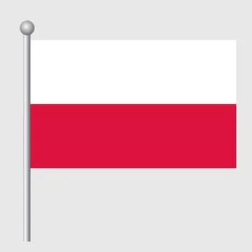 Poland flag vector template background realistic copy Stock Illustration