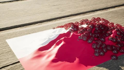 Poland Flag - Virus Growth Stock Footage 320301436