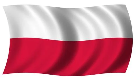 Poland flag in wave Stock Illustration