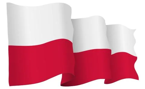 Poland Flag Waving Vector Illustration Stock Illustration