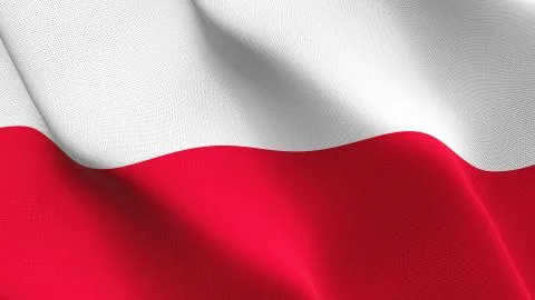 Poland flag waving on wind. Stock Illustration