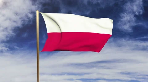 Poland flag waving in the wind. Looping sun rises style.  Animation loop. Green Stock Footage 47979519