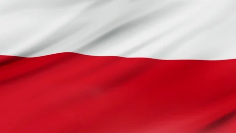 Poland flag waving in wind video footage  Realistic Poland Flag background. Stock Footage 120301427