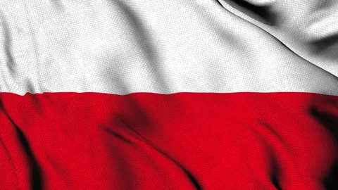 Poland flag with white and red stripes Stock Footage 314677511