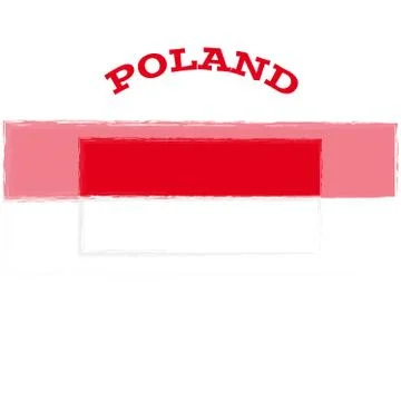 Poland flag on white background Stock Illustration