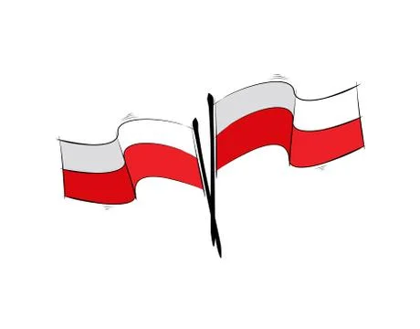 Poland Flag on white background in vector illustration Illustrazione stock