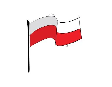 Poland Flag on white background in vector illustration Stock Illustration