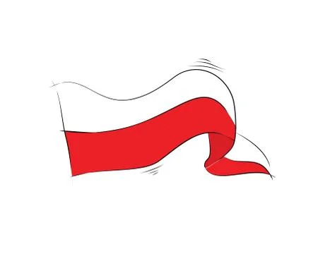 Poland Flag on white background in vector illustration Stock Illustration