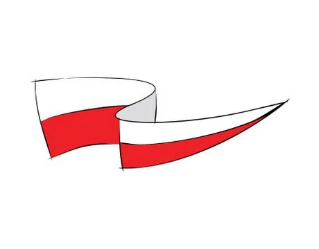 Poland Flag on white background in vector illustration Stock Illustration