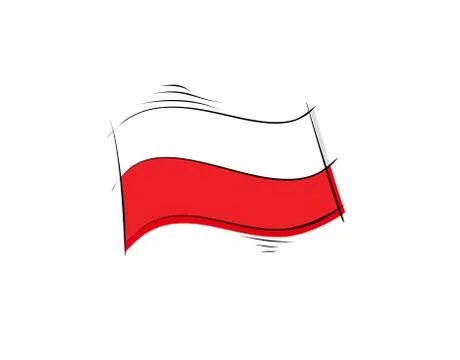 Poland Flag on white background in vector illustration Stock Illustration